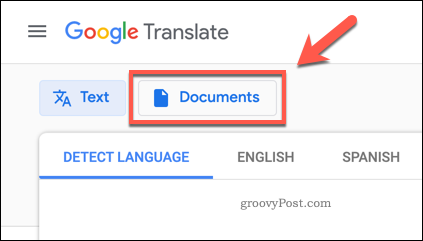 Die Schaltfläche Google Dokumente übersetzen
