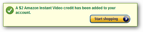 Amazon Video Kreditbestätigung