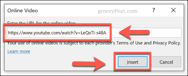 Einfügen eines Online-Videos per URL in PowerPoint