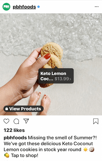 Beispiel eines Instagram-Geschäftspostens mit starkem Aufruf zum Handeln