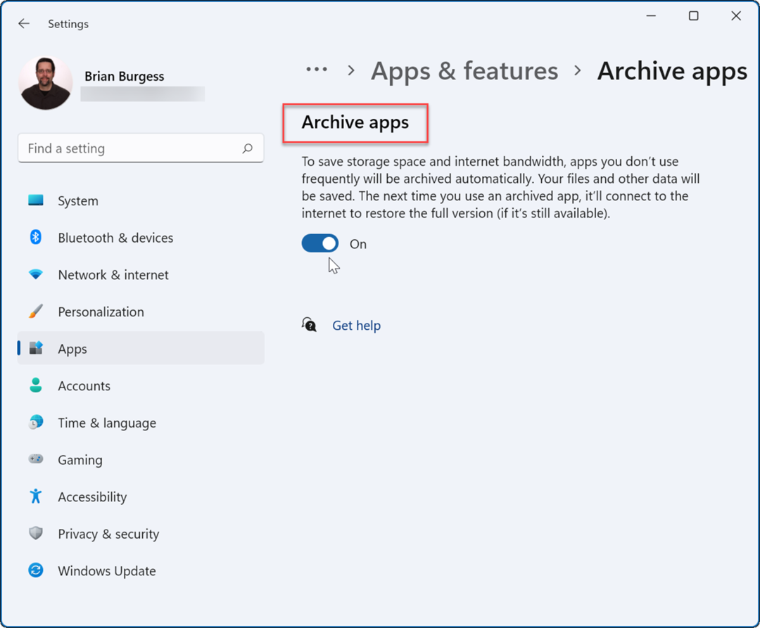 So aktivieren Sie Archiv-Apps unter Windows 11