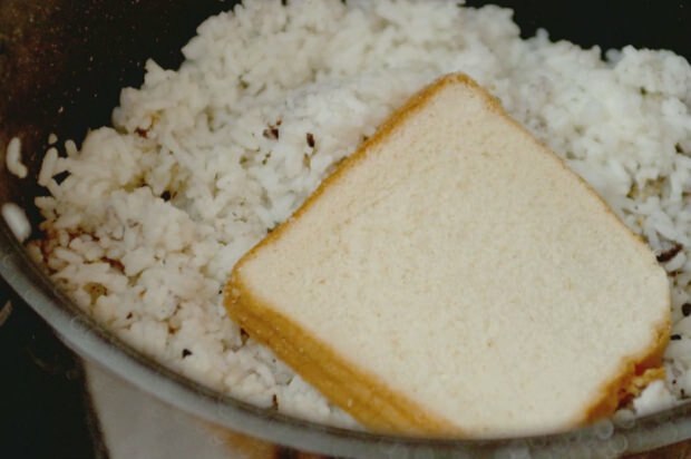 Wenn Sie Brot auf den Reis legen ...