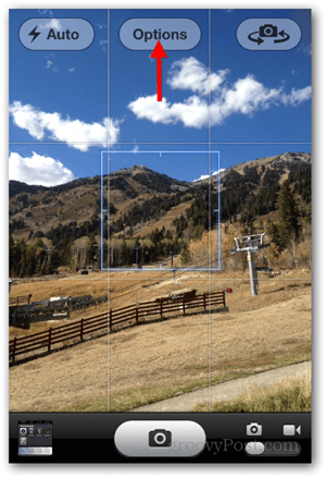 IPhone iOS Panoramafoto aufnehmen - Tippen Sie auf Optionen