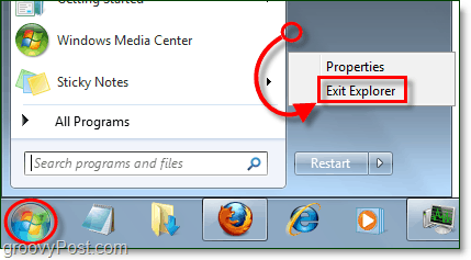So schließen Sie den Explorer in Windows 7