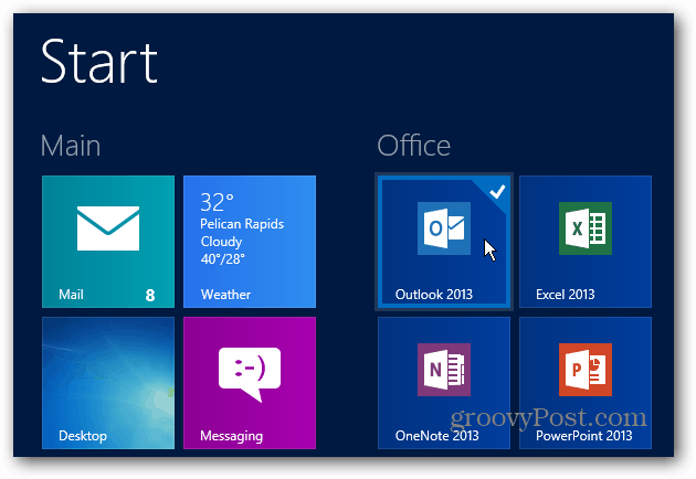 Office-Startbildschirm