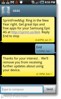 neue SMS ui für epische 4g Samsung Froyo