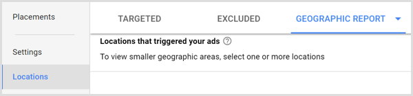 Registerkarte "Geografischer Bericht" von Google AdWords