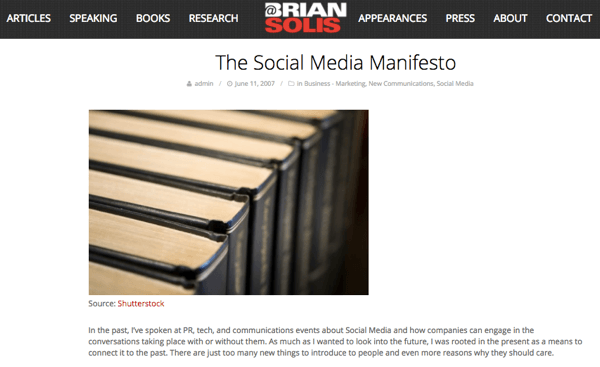 Als Brian das Potenzial von Social Media erkannte, schrieb er das Social Media Manifest.