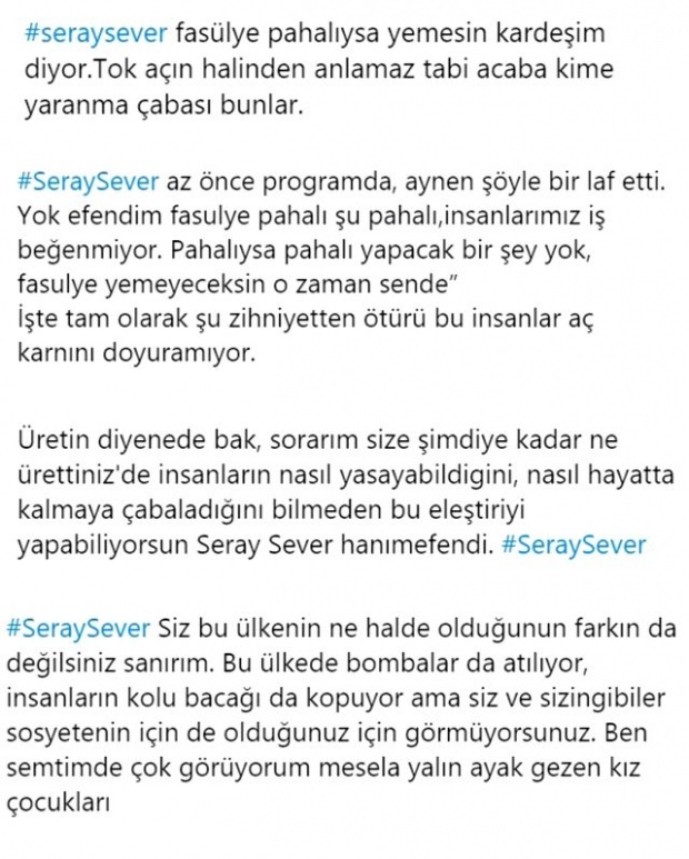 Reaktionen auf die Worte von Seray Sever