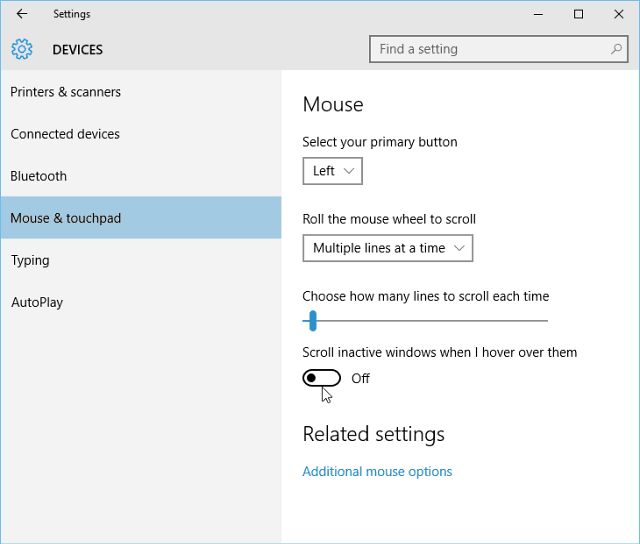 Windows 10-Tipp: Schalten Sie das Scrollen im Hintergrund ein oder aus
