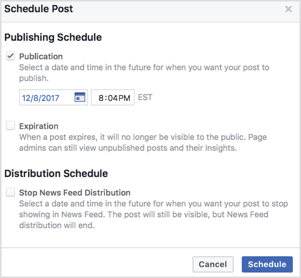 Facebook Upload Video Zeitplan Beitrag