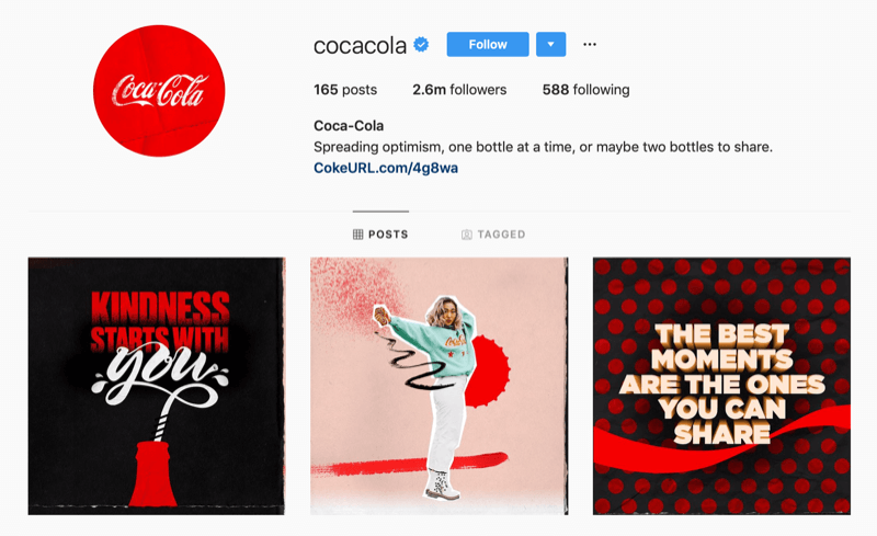 Instagram-Profil für Coca-Cola