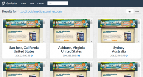 Mit GeoPeeker können Webentwickler und Websitebesitzer eine Website von verschiedenen geografischen Standorten auf der ganzen Welt aus der Ferne anzeigen.