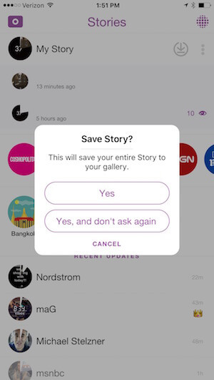 Speichern Sie Ihre Snapchat-Geschichte auf Ihrem Handy
