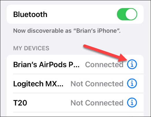 AirPods über Bluetooth verbunden