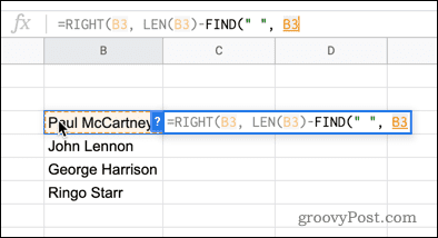 Verwenden der LEN-Funktion in Google Sheets