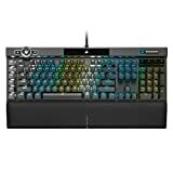 Corsair K100 RGB optisch-mechanische Gaming-Tastatur – Corsair OPX RGB optisch-mechanische Tastenschalter – AXON Hyper-Processing-Technologie für 4x schnelleren Durchsatz – 44-Zonen RGB LightEdge