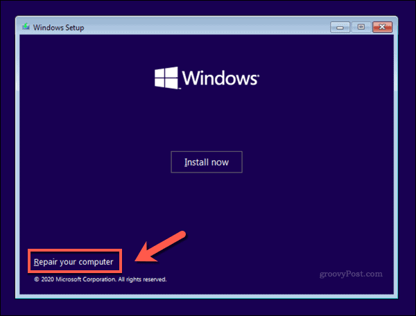 Der Windows 10-Installationsbildschirm