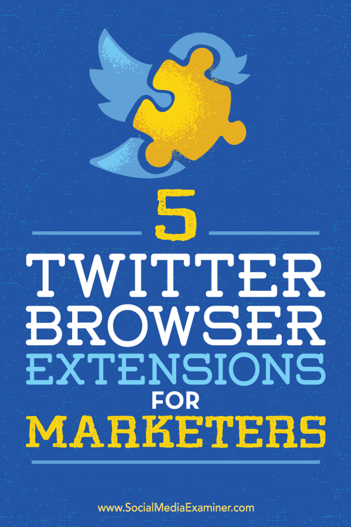 Tipps zu fünf Browsererweiterungen zur Optimierung Ihres Twitter-Marketings.