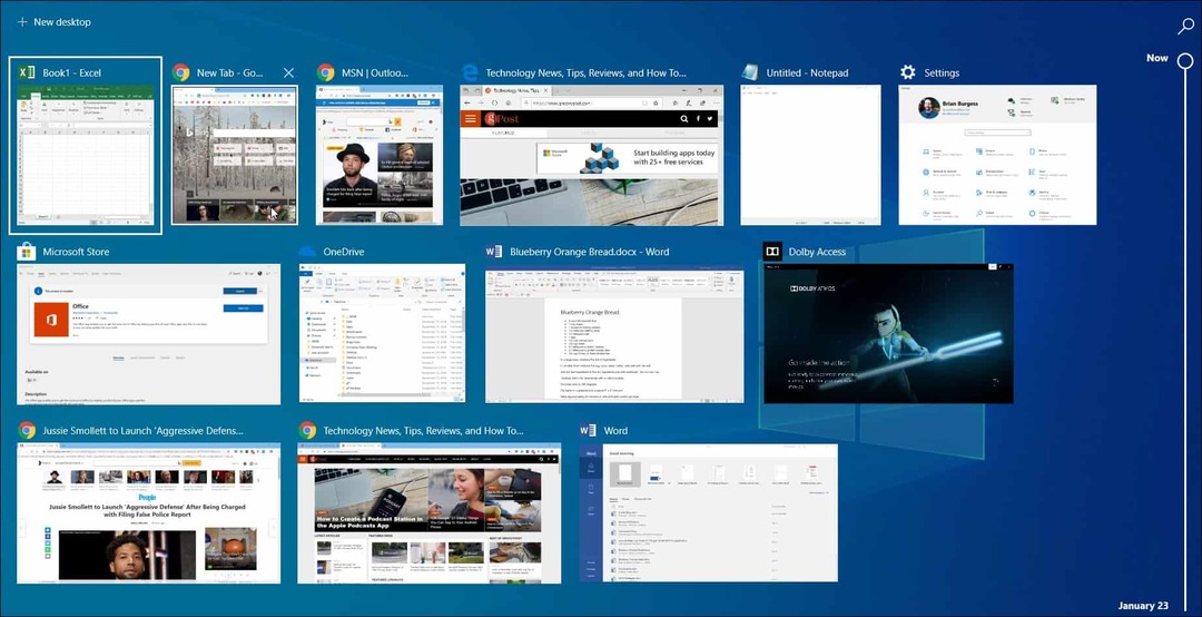 Chrome Activity Windows 10-Zeitleiste