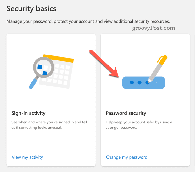 Ändern Sie die Kennwortsicherheit in Ihrem Microsoft-Konto