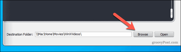 Festlegen des Ziels für die Dateiausgabe in WinX