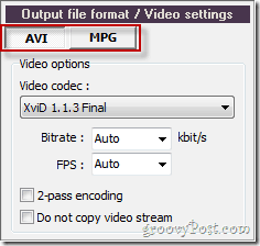Pazera wählen Sie zwischen AVI oder MPG für die Videokonvertierung