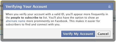Facebook verifizierte Konten