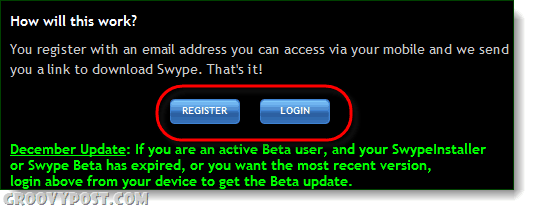 Login oder Registrierung für swype.com