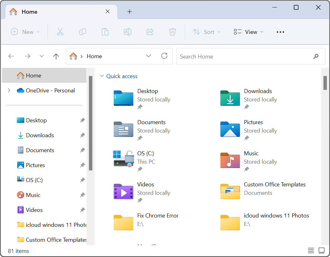Datei-Explorer Öffnen Sie OneDrive 