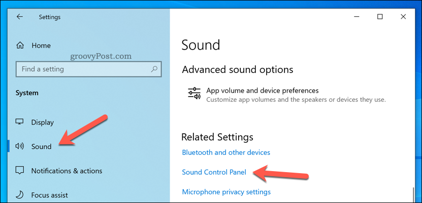Öffnen Sie die Sound-Systemsteuerung unter Windows 10