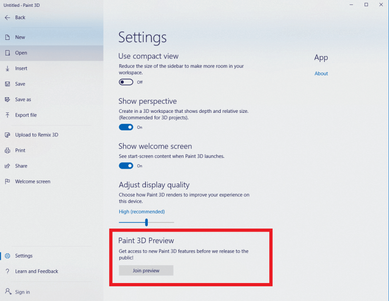 Windows 10 App-Vorschau-Programm