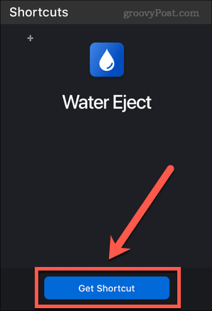 Holen Sie sich eine iPhone-Verknüpfung mit Wasserausstoß