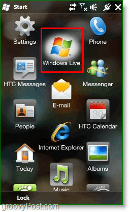 Wo Windows Live angezeigt wird, wird auf Ihrem Windows Mobile-Desktop angezeigt
