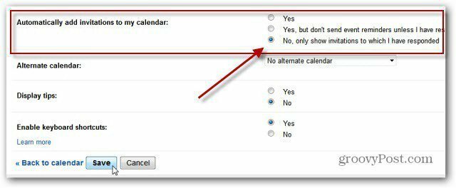 Deaktivieren Sie Google+ Kalenderereignisse, um Benachrichtigungen einzuladen