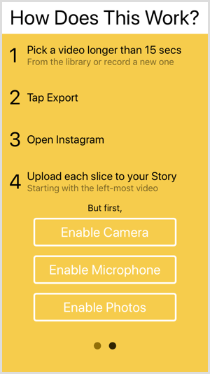 Aktivieren Sie Kamera, Mikrofon und Fotos in Storeo.