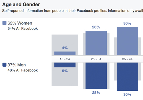 Facebook Publikum Einblicke Geschlecht und Alter Aufschlüsselung