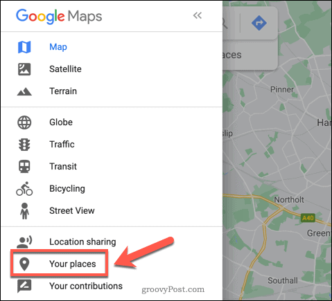 Google Maps Your Places-Option