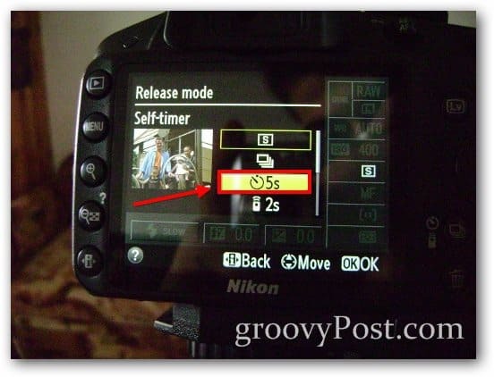 Selbst Timer Standard 5 Sekunden Timer Nikon Set Setup Foto