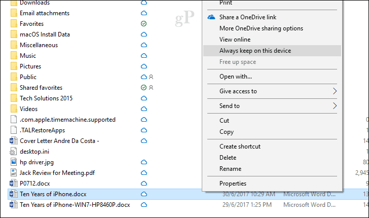 Aktivieren und Verwenden von OneDrive-Dateien bei Bedarf in Windows 10