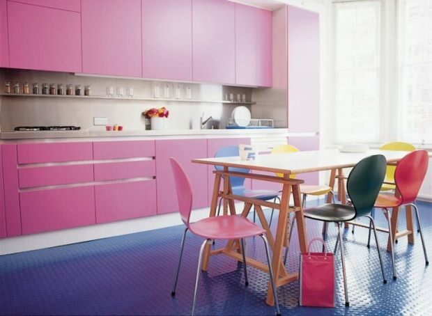 rosa blaue Küchendekoration
