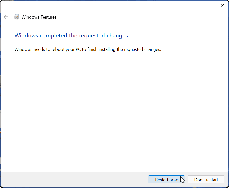 Starten Sie die Einrichtung der Windows-Sandbox unter Windows 11 neu