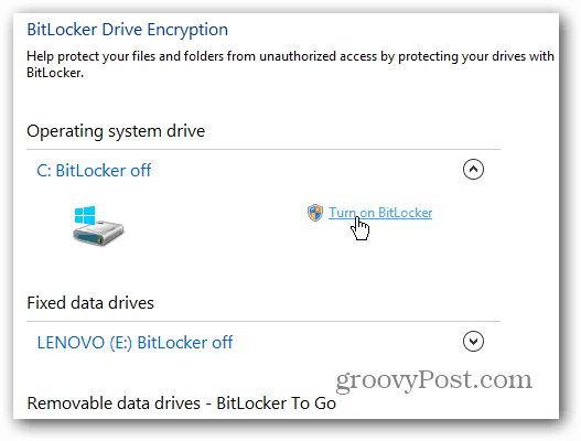 Aktivieren Sie BitLocker