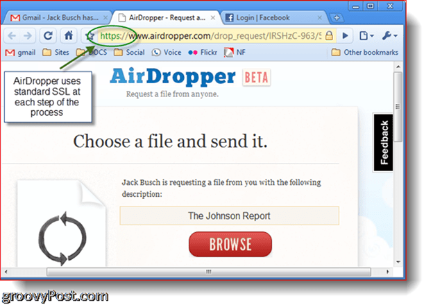 Dropbox Airdropper Foto Screenshot - Wählen Sie eine Datei