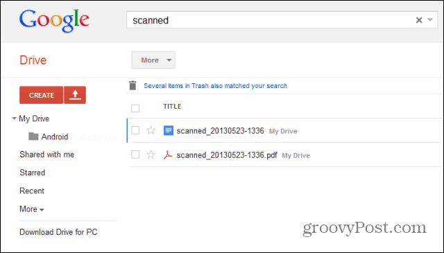 Google Drive Scan-Laufwerk