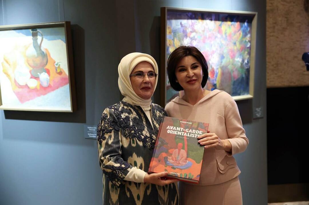 Emine Erdogans Besuch in Samarkand! Besuchte die Ausstellung „Farben Usbekistans“.