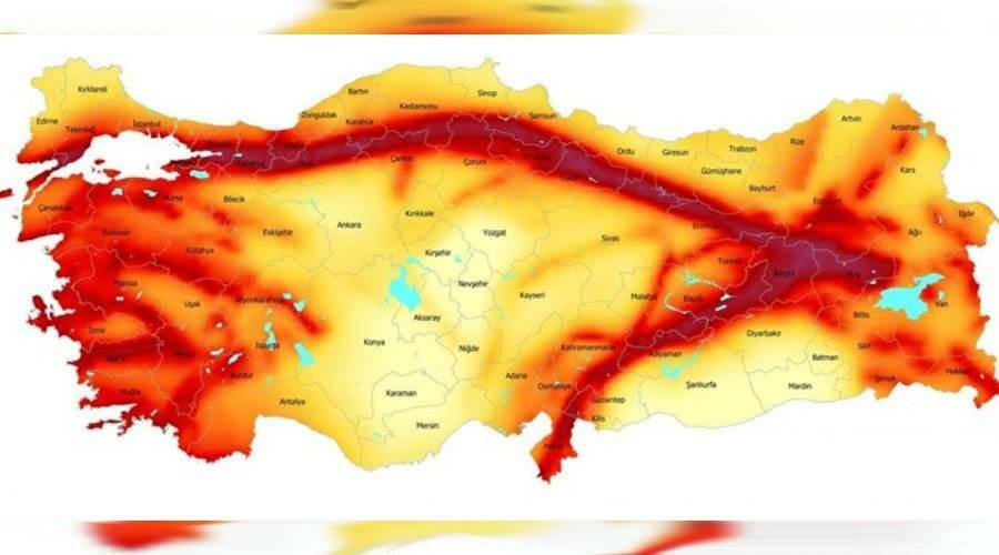 Erdbebenkarte von Türkiye