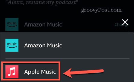 Alexa wähle Apple-Musik