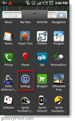 Einstellungen von App Drawer Android