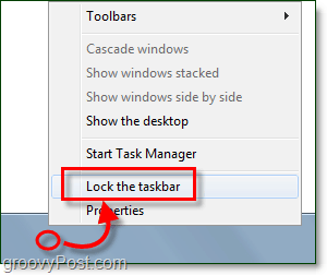 Sperren Sie die Taskleiste in Windows 7